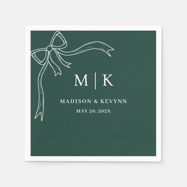 Minimal und Chic | Bow Wedding Serviette (Vorderseite)
