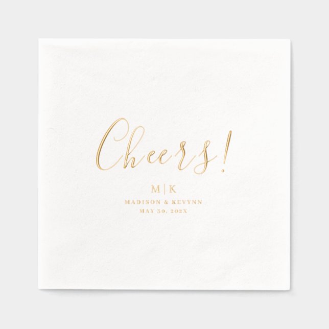 Minimal und Chic | Cheers Wedding Servietten Mit Folie (Vorderseite)