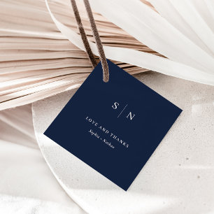 Minimal und Chic   Danke, Navy Blue Wedding Geschenkanhänger