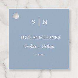 Minimal und Chic | Dusty Blue and White Wedding Geschenkanhänger