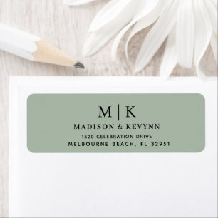Minimal und Chic Etikett der Hochzeitrücksendead