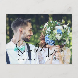 Minimal und Chic | Foto Hochzeit Datum speichern Einladungspostkarte