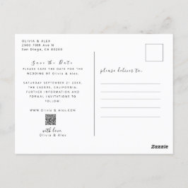 Minimal und Chic | Foto Hochzeit Datum speichern Postkarte