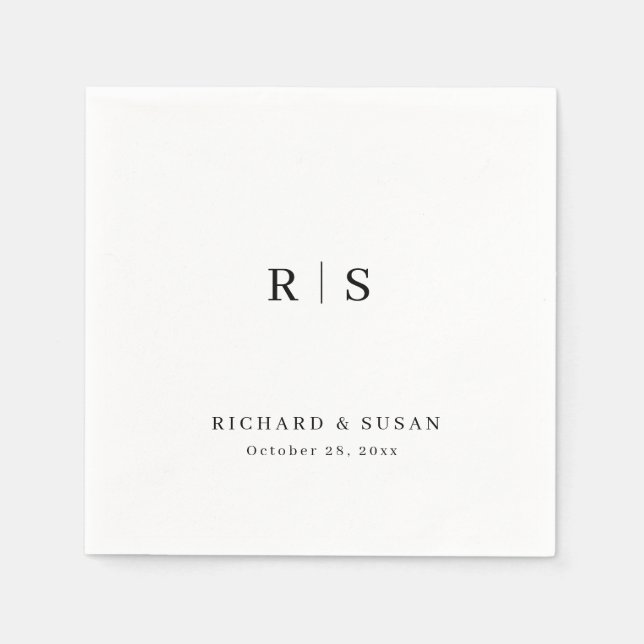 Minimal und Chic | Hochzeit Serviette (Vorderseite)