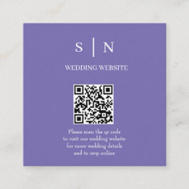 Minimal und Chic | Lila und weißer QR-Code Begleitkarte