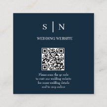Minimal und Chic | Navy Blue and White QR Code