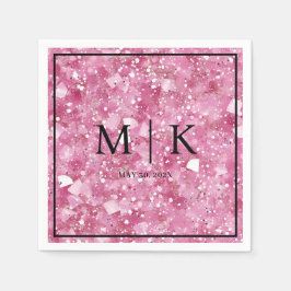 Minimal und Chic | Pastel Pink Glitzer Hochzeit Serviette