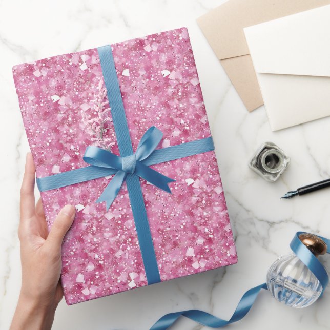 Minimal und Chic | Pastellrosa Glitzer Geschenkpapier (Schenken)