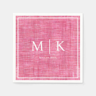 Minimal und Chic   Pink Denim Fabric Wedding Serviette