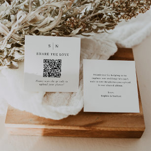 Minimal und Chic QR Code Wedding Share the Liebe Begleitkarte