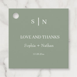 Minimal und Chic | Sage Green and White Wedding Geschenkanhänger