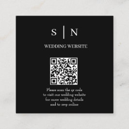 Minimal und Chic | Schwarzer/weißer QR-Code Begleitkarte