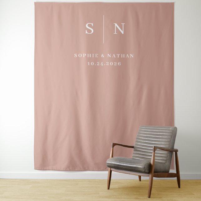 Minimal und Chic | Terracotta und White Wedding Wandteppich (Beispiel)