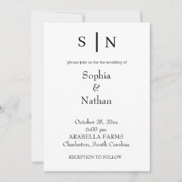Minimal und Chic | Weiße Hochzeit Einladung