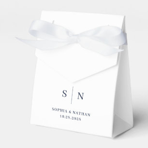 Minimal und Chic   White and Navy Blue Wedding Geschenkschachtel