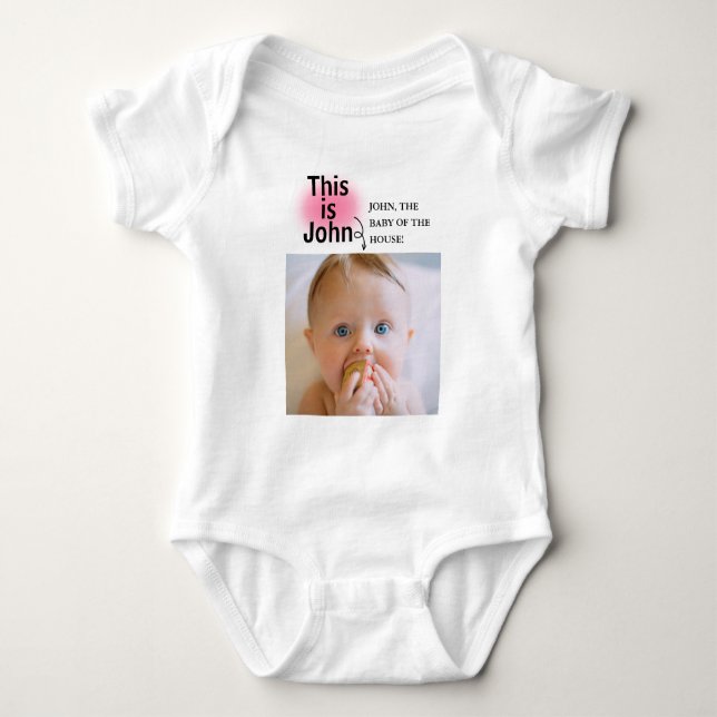 Minimal und lustig angepasstes Baby Foto mit Text  Strampler (Vorderseite)