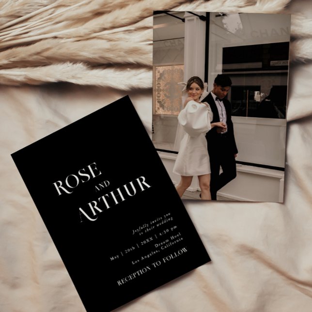 Minimal und schick, schwarz und weiß einladung (Von Creator hochgeladen)