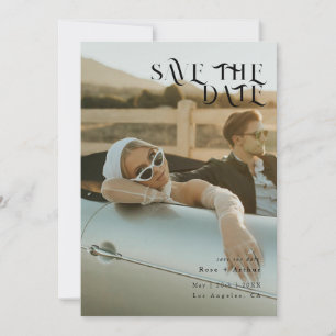 Minimal und schick, schwarz und weiß Save the Date Einladung