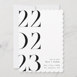 Minimal und schick, schwarz und weiß Save the Date Einladung