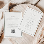 Minimal und schicke Weiß und Sage Alles in einer H Einladung<br><div class="desc">Diese eleganten, modernen und in einer Hochzeitseinladung gehaltenen Zimmer sind mit einem schlichten, weißen und schlauen, minimalistischen Textdesign und einem klassischen Rahmen an der Grenze ausgestattet. Fügen Sie Ihre Initialen oder Monogramme hinzu, um sie komplett zu Ihrem eigenen zu machen. Auf der Rückseite der Einladungen finden Sie Platz für Ihre...</div>
