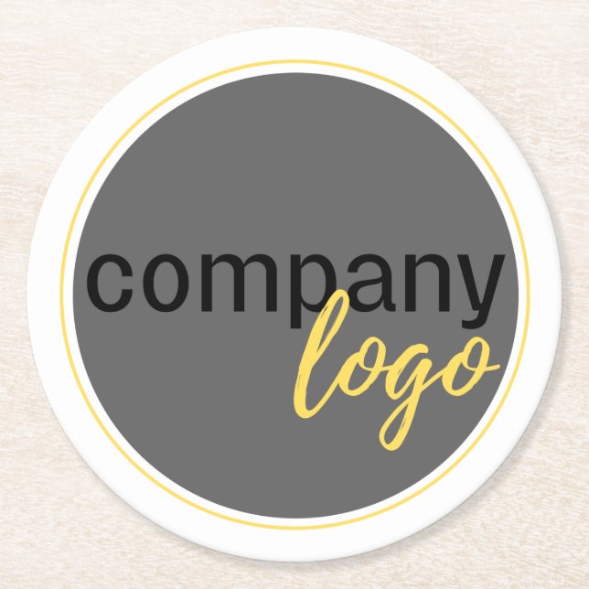 MINIMAL UNTERNEHMENSLOGO PROMOTIONAL WHITE RUNDER PAPPUNTERSETZER (Vorderseite)