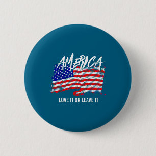 Minimal USA Patriotische Amerikanische Flagge Frei Button