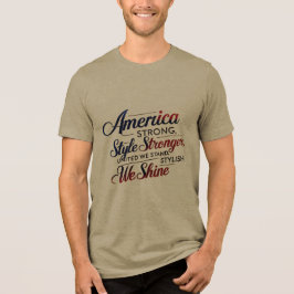 Minimal USA Pride T-Shirt - Amerika Strong, Style  Tri-Blend Shirt