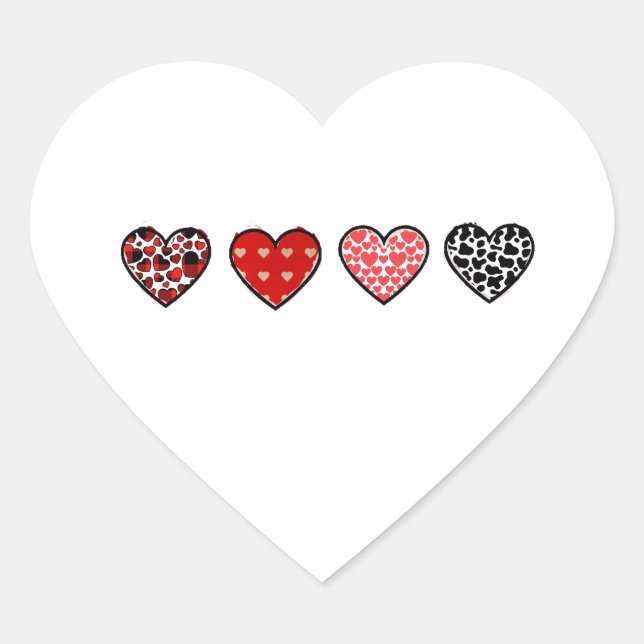 minimal valentine hearts / “cute love pattern” Herz-Aufkleber (Vorderseite)