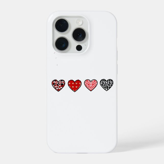 minimal valentine hearts / “cute love pattern” iPhone 15 pro hülle (Rückseite)