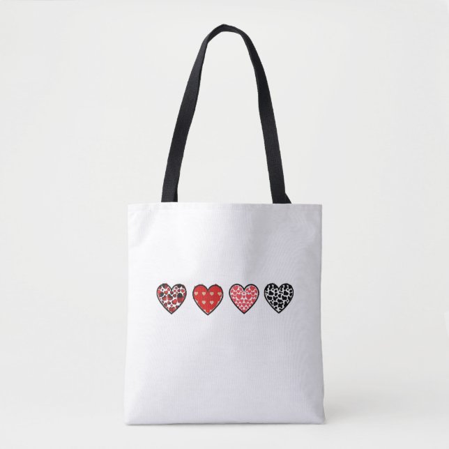 minimal valentine hearts / “cute love pattern” tasche (Vorderseite)