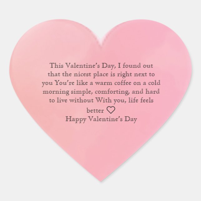 Minimal Valentine’s Day Love Quote Heart Sticker (Devant)