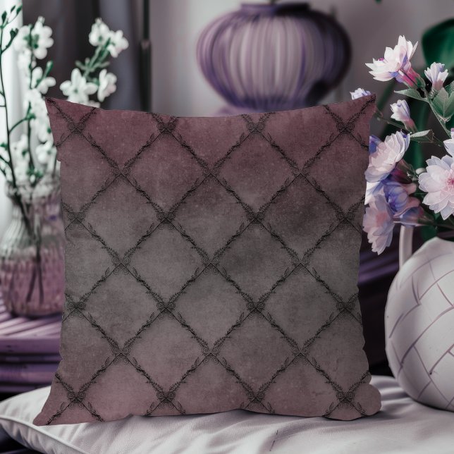 Minimal Vintag florales Muster schwarz Kissen (Von Creator hochgeladen)