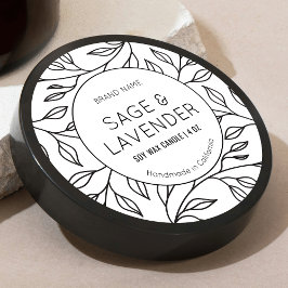 Minimal Vintage Blumenkerze Jar Lid Round Label Runder Aufkleber