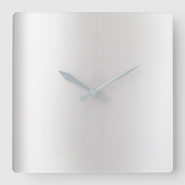 Minimal Vip Grau Silver Graphit Metallic Quadratische Wanduhr (Vorderseite)