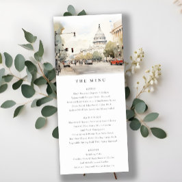 Minimal Washington DC Watercolor Menu Card Einladung