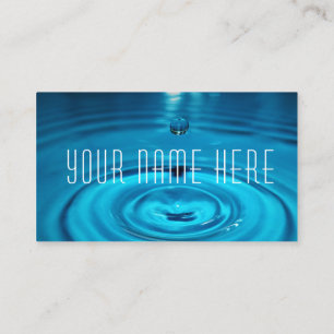 Minimal Water Drop Splash Business Card - Moderne, Visitenkarte
