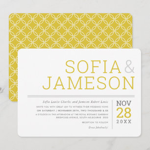 MINIMAL WEDDING einfache moderne Art GrauSenf Einladung