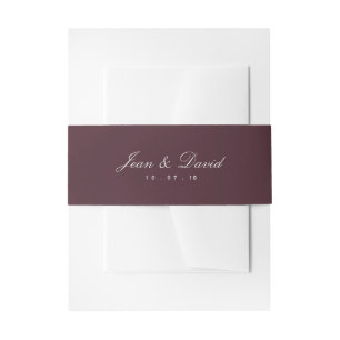 Minimal Wedding Einladung Bauchband - Burgund Einladungsbanderole
