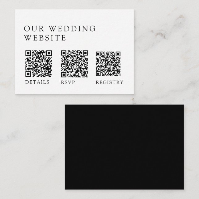 Minimal Wedding Gift Registry QR Code UAWG Begleitkarte (Vorne/Hinten)