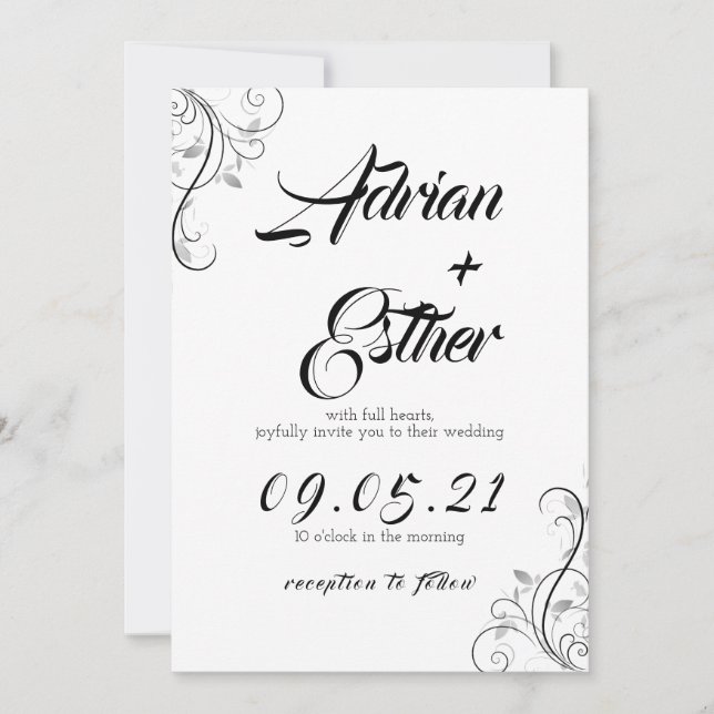 Minimal wedding invitation card einladung (Vorderseite)