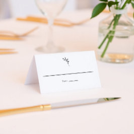 Minimal Wedding Monogram Elegant Platzkarte