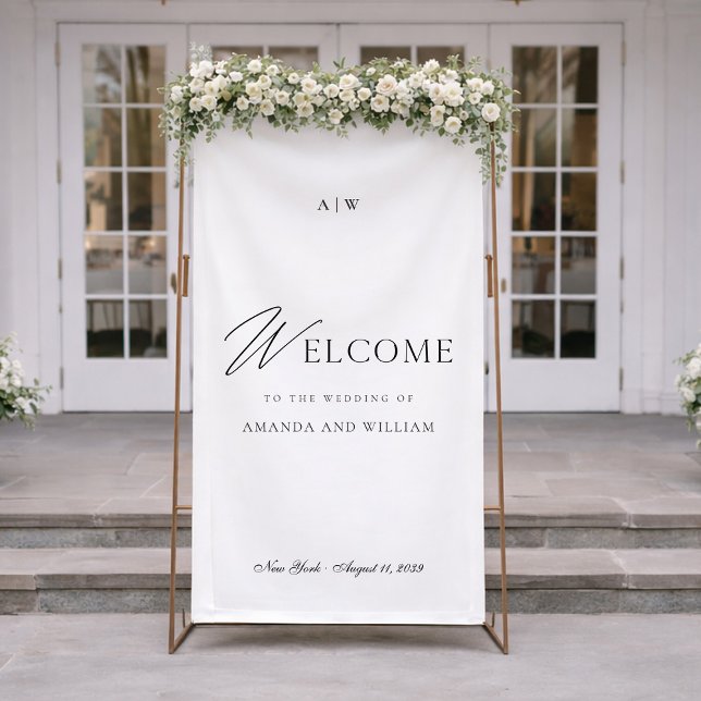 Minimal Wedding Welcome Sign with Script Font Banner (Von Creator hochgeladen)