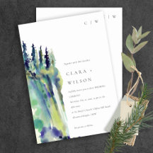Minimal weiche Pine Tree Landschaft Hochzeit