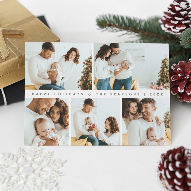 Minimal Weihnachten Moderne Familienfotografie (Customizable family Photoshoot Christmas card.)