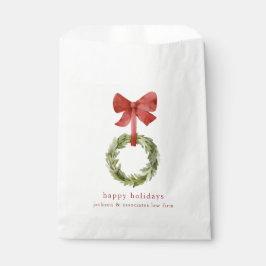 Minimal Weihnachtsgrün Kreath Red Bow Geschenktütchen