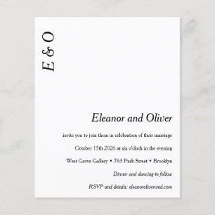 Minimal weiße Elegante Einladung zur Hochzeit