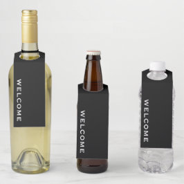 Minimal Welcome Black Flaschenanhänger