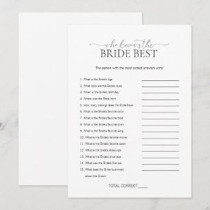 Minimal wer das Bride Brautparty Game kennt Einladung