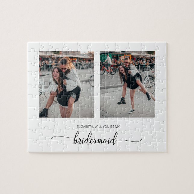 Minimal werden Sie meine Bridesmaid zwei Foto sein (Horizontal)