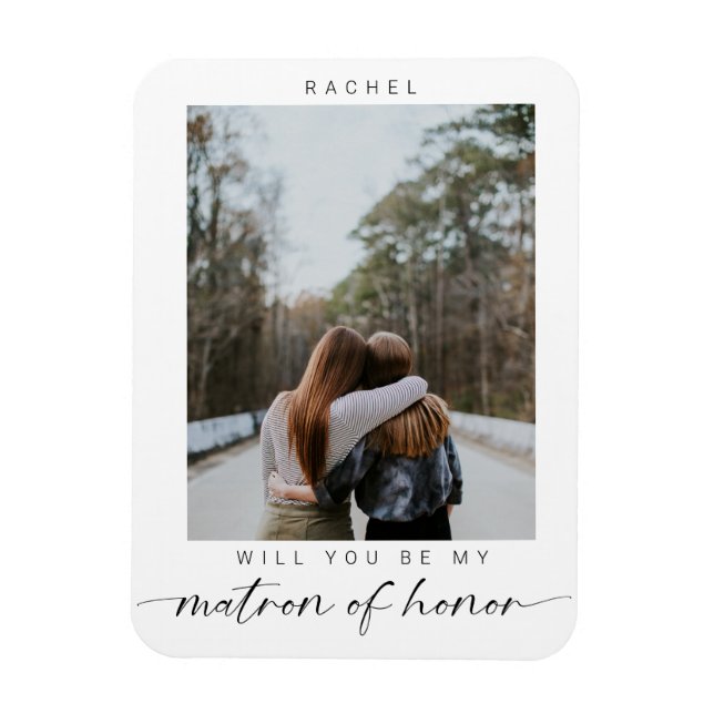 Minimal Werden Sie meine Matron der Ehre Foto Chic Magnet (Vertikal)